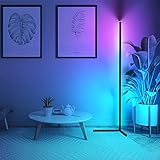 LED Stehlampe Dimmbar mit Fernbedienung, 20W Stehleuchte für Wohnzimmer Schlafzimmer,158CM Farbwechsel Lichtsaeule RGB Farbtemperaturen Ecklampe und Helligkeit Stufenlos Dimmb