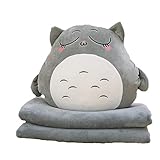 2 in 1 Baby Kinder kissen Kuscheltier Katze 40cm Plüschtier Kissen mit Flanelldecke Weiches Geschenk für Kinder und F