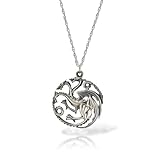 Game of Thrones Targaryen Drachen Wappen Anhänger mit Kette Silber in edler Geschenkbox