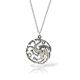 Game of Thrones Targaryen Drachen Wappen Anhänger mit Kette Silber in edler Geschenkbox