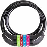 PROMETHEUS Fahrradschloss für Kinder Kabel-Schloss für Kinderfahrrad Zahlen-Code 650 mm in Schw