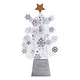 Yajun Weihnachtsbaum Pop Up Karten 3D DIY Romantische Frohe Weihnachten Grußkarte für Familie Freund Neujahr Home Ornaments Decor 5pcs,B