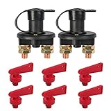 Auto Batterie Trennschalter, 2 Stück 12/24V Batterieschalter Notstromtrennschalter Ein/Aus Schalter für Fahrzeug B