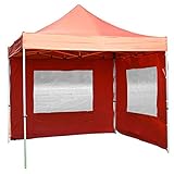 Nexos PROFI Faltpavillon Partyzelt Pavillon 3x3 m mit 2 Seitenteilen - hochwertige Ausführung - wasserdichtes Dach mit PVC-coating - 270 g/m² incl. Tragetasche und Zubehör – Farbe: