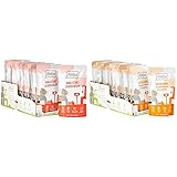 MjAMjAM - Premium Nassfutter für Katzen - Quetschie - Mahlzeit mit leckeren Herzen & Premium Nassfutter für Katzen - Quetschie - saftiges Huhn an leckeren Möhrchen, 12er Pack (12 x 125 g)