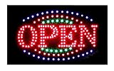 LED Schild Leuchtschild'GEÖFFNET''OPEN' und viel mehr Reklame LEUCHTREKLAME Werbung versch.stylen (OPEN 26)