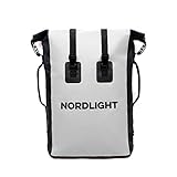 Nordlight Wasserdichter Rucksack Dry Bag 35l - (Weiß) Roll Top Rucksack mit gepolstertem Tragegurt, wasserdichte Tasche für Wassersport, Fahrrad Rucksack, Kurierrucksack, Trekking, Ang