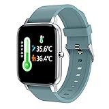 DZX Smartwatch, Sportmodi, Fitness-Tracker, Gesundheitsuhr, Körpertemperatur, Aktivitätstracker mit Herzfrequenz, Blutdruck, Schlafüberwachung, IP67, wasserdicht, Smartwatch für Damen und Herren, b