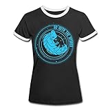 Spreadshirt Star Trek Discovery Bärtierchen Go with Spores Frauen Kontrast T-Shirt, XL, Schwarz/Weiß