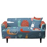 Surwin Sofabezug Sofa Überwürfe 1 2 3 4 Sitzer, Muster Universal Sofahusse Elastische Sofa Abdeckung Stretch Schonbezug Couchbezug für Armlehnen Sofa (Schnecken,1 Sitzer (90-140cm))