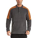 CFWL Outdoor-Fleece-Sportpullover FüR Herren Im Herbst/Winter Regular Business Shirt Relaxed Graphic Tee T-Shirt HolzfäLlerhemd, Karo Muster Vintage Shirt Longsleeve Und Shortsleeve Grau S