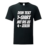 T-Shirt selbst gestalten/Bedrucken. T-Shirt einfach selber Machen. T-Shirt Druck. T-Shirt mit Wunschtext. T-Shirt selbst Bedrucken individuel (Schwarz, XL)