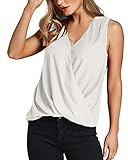 YOINS Bluse Damen Oberteile Elegant Ärmellos Chiffon Blusen Shirt Crop Tops für Damen S