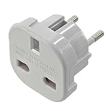 Reisestecker UK auf DE / EU Steckdosenadapter Adapter UK England auf Deutschland Weiß