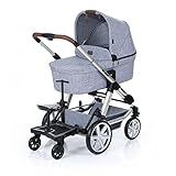 Set ABC Design Trittbrett Kiddie Ride On 2 mit Stoffwindel von Kinderhaus Blaubär | Mitfahrbrett universal passend | Rollbrett für Kinderwagen Buggy bis 20 kg, Größe:SET Trittbrett + S