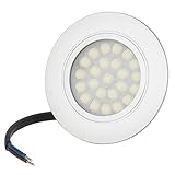 LED Einbauleuchte TREVI 4Watt 230Volt IP44 Möbelleuchte Möbeleinbauleuchte Ultra Flach 20mm EEK A++ Rostfrei Kunststoff Einbaustrahler 300Lumen (Tageslichtweiß 6500K)