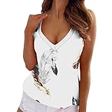 Tops Damen Bacis Tank Top Sommer Ärmellose Chiffon Blusentop Spitzen V-Ausschnitt Weste Top Casual Shirt Tops B