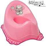alles-meine.de GmbH Musik & Sound - Anti RUTSCH - Töpfchen / Nachttopf / Babytopf - rosa - pink _ Tiere - Teddybär - Teddy _ Bieco - Melody - mit großer Lehne + Sp