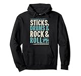 Sticks Drums And Rock And Roll Best 70er 80er 90er Rock Drummer Pullover H