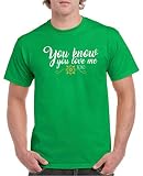Comedy Shirts - You Know You Love me XOXO - Herren T-Shirt - Grün/Weiss-Gelb Gr. XL