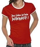Touchlines Girlie Ringer T-Shirt Das Leben ist kein Ponyhof, red, S, B9087