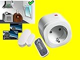 Mini FUNK-Abluftsteuerung-SET für Dunstabzugshaube,Klimaanlage,etc. bei Betrieb von Ofen,Kamin,Therme | Intertechno Power-Zwischenstecker 3000W+Mini-Fensterkontakt-Sensor+Ersatzbatterie mit H