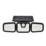Solarlampen für Außen,Solar Aussenleuchte IP67 Wasserdicht,Dreiflammiges Solar-Sicherheitslicht für Haustür, Schuppen, Wand, Weg, Hof (1 Stück)
