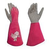 Intra-FIT Rosenhandschuhe, Damen Gartenhandschuhe, Strauchhandschuhe aus Kunstleder mit Rundumschutz vor Dornen, lange Arbeitshandschuhe mit Stichfest Durchstichfest für Gartenarb