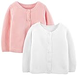 Simple Joys by Carter's 2-pack Knit Cardigan Sweaters Strickjacke / Pullover weiß/rosa 24 Months , 1 er-Pack