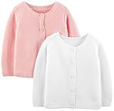 Simple Joys by Carter's 2-pack Knit Cardigan Sweaters Strickjacke / Pullover weiß/rosa 24 Months , 1 er-Pack