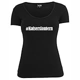 Damen T-Shirt #Kaiserslautern Größe L Farbe Schwarz Druck W