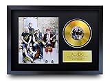 HWC Trading A3 FR ACDC Malcolm Angus Young Brian Johnson Geschenke Autogramm Bild mit einem Gold-Disk-Image-Druck für Music Memorabilia Fans Signed - A3 Eing