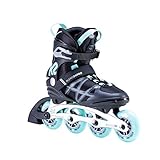 K2 Inline Skates ALEXIS 84 PRO Für Damen Mit K2 Softboot, Black - Light Blue, 30E0114