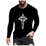 D-Rings Herren Longsleeve Print mit Rundhals Ausschnitt Langarmshirt Shirt Langarmshirt Herren Longshirt Rundhals Front Print Long