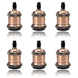 6x GreenSun LED Lighting Vintage Edison Lampenfassung E27 Fassung Deckenfassung Lampensockel Lampenfuß Retro Hängelampe Halter Pendelleuchte Adapter DIY Lampenzubehör, Rot Antique B