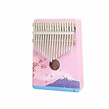 Hearda Kalimba 17 Schlüssel Daumen Klavier, Kalimba Instrument für Anfänger Kinder mit Stimmhammer,Stoffbeutel,Studienführer,Daumenklavier Fingerklavier Kalimba Musik Geschenk (Kirschblüten)