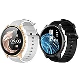 Giaogor Armband Kompatibel Für AGPTEK Smartwatch, Sport Silikon Classic Ersatz Uhrenarmband Für AGPTEK LW11 Smartwatch (Weiß+Schwarz)