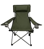 HOMECALL Camping-Klappstuhl, Armlehnen mit Becherhalter - Grü