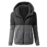 Mymyguoe GroßE GrößEn GüNstig Wintermantal PlüSchmantel Winterparka Parka Fleecejack Damenjacke Kapuzenjacke Winterjacke Damen GefüTterte Herbstmantel Oder FüR Mit Fell Schwarz Lang Sale H