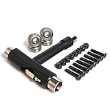 CESHMD Skateboard T-Tool Schraubenschlüssel mit Inbusschlüssel, 608 zz Kugellager 4pcs + Skateboard Schrauben 8 Set, Sechskantschlüssel Skateboards Werkzeug Scooter Longboard Minib