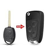 YFCTLM Auto Modified Flip Remote Key 3 Tasten FO21 HU101 FOB Shell für Ford für Fokus Mondeo Fiesta C-Max Fusion Transit KA Kay CASE (Color : Modified 2 HU101)