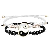 2 Matching Yin Yang Verstellbare Schnur Armband Freundschaft Beziehung Freund Freundin Valentinstag Bester Freund Armbander mit Geschenkk