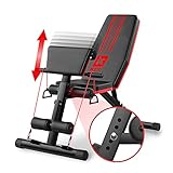 IKIDO Hantelbank Fitness Bench Hantelbank Klappbar Rückentrainer Dip Station Trainingsbank Gewichte Für Beine Und Arme Standard-Hantelbänke für Krafttraining Training Seil zu Hause Übung-S