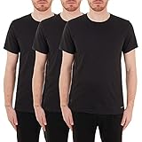 Calvin Klein Unisex S/s Crew Neck 3pk Hemd, Schwarz, L (3er Pack)