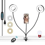 Selfie Ringlicht 2 Ringleuchte mit Fernbedienung (Geschenk: Handy-Ringlicht) HeertTOGO LED-Ringlicht mit 3 Farbe und 10 Helligkeitsstufen Dimmbar Handy-Halterung für Live Stream Selfie Nachtlesung usw