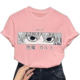 Yokbeer Unisex Hunter X Hunter Shirt Killua Hisoka Kurapika Gon T-Shirt Anime Tshirts Kurzarm T-Shirt für Frauen Männer (Color : Pink, Size : 4XL)