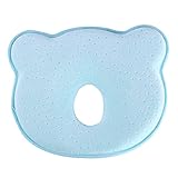 fenihooy Babykissen, Babykissen gegen plattkopf, Orthopädisches Baby Kissen Baby Memory Schaum Kissen Kleines Babykopfkissen zur Heilung und Vorsorge der Plagiozephalie, Ultra Weich, Blau S