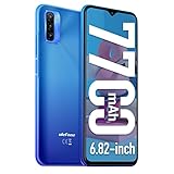 Ulefone Note 12P Handy - 6,82-Zoll-Ultragroßer Bildschirm,7700mAh Großer Akku,OTG Reverse Charge,Android 11-Betriebssystem,Octa-Core-Prozessor 4+64GB,3-Kartensteckplatz,Schlanke Struktur (Blau)