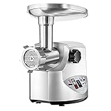 Elektrischer Fleischwolf 3000W Electric Fleischschleifer Home Wurst Stuffer Fleisch Mincer Food Processor für Zuhause (Farbe : Silver, Size : One Size)