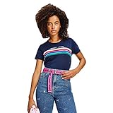 Tommy Jeans Damen Tjw Horizontal Stripe Tee Hemd, Twilight Navy, XL